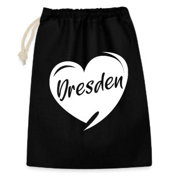 Dresden Herz Frauenkirche Liebe Symbol Stadt Logo - Geschenkbeutel aus Baumwolle (30 x 45 cm) - Schwarz - Vorne