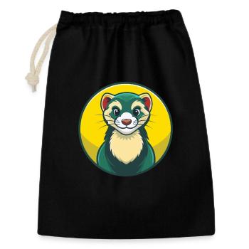 Ferret Cute Kawaii Cartoon Clipart Pet Animal - Gift Bag 30 x 45 cm - black - Front