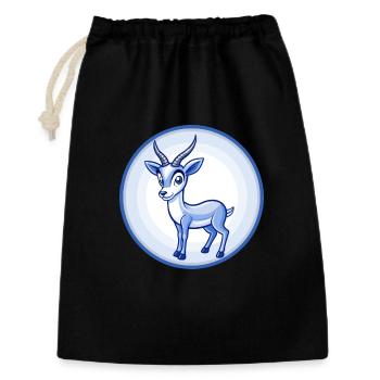 Impala Blau Kawaii Cartoon Figur Clipart Haustier - Geschenkbeutel aus Baumwolle (30 x 45 cm) - Schwarz - Vorne