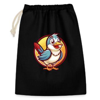 Cuckoo Bird Funny Kawaii Cartoon Clipart Animal - Gift Bag 30 x 45 cm - black - Front