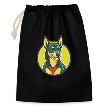 Australischer Kelpie Hund Niedliches Kawaii Cartoon Tier - Geschenkbeutel aus Baumwolle (30 x 45 cm) - Schwarz - Vorne