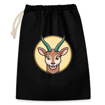 Antelope Kawaii Cartoon Character Animal Pet Face - Gift Bag 30 x 45 cm - black - Front