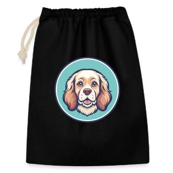 Clumber Spaniel Dog Breed Cartoon Kawaii Clipart - Gift Bag 30 x 45 cm - black - Front