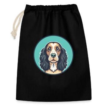 Épagneul des champs Chien Race Dessin animé Kawaii Clipart Animal de compagnie - Sac cadeau 30 x 45 cm - noir - Devant