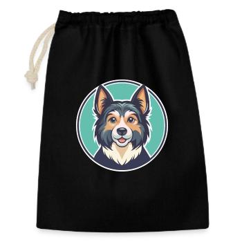 Gonczy Polski Hund Rasse Cartoon Kawaii Clipart Haustier - Geschenkbeutel aus Baumwolle (30 x 45 cm) - Schwarz - Vorne