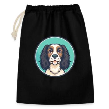 Norfolk Spaniel Hunderasse Cartoon Kawaii Clipart - Geschenkbeutel aus Baumwolle (30 x 45 cm) - Schwarz - Vorne