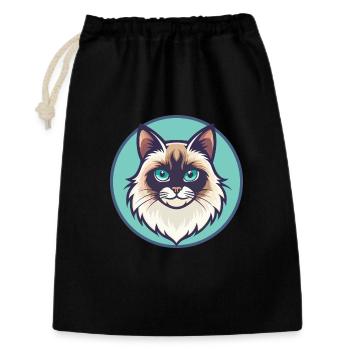 Neva Maskerade Katze Rasse Cartoon Kawaii Tier - Geschenkbeutel aus Baumwolle (30 x 45 cm) - Schwarz - Vorne
