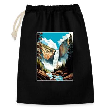 Yosemite Vernal Falls Californie Affiche de voyage WPA - Sac cadeau 30 x 45 cm - noir - Devant