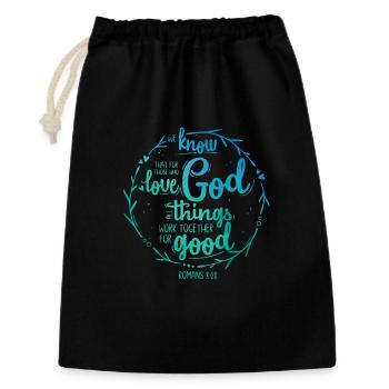 For those who love God - Romans 8:28 - Gift Bag 30 x 45 cm - black - Front