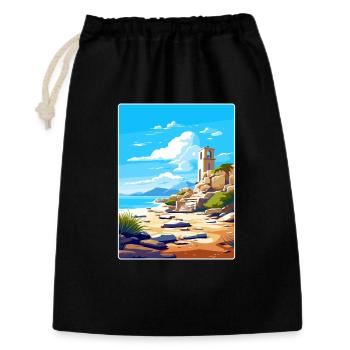 Délos Grèce Affiche de voyage Souvenir Carte Postale Peinture - Sac cadeau 30 x 45 cm - noir - Devant