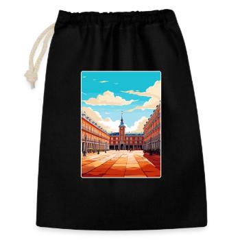 Madrid Espagne Affiche de voyage Souvenir Carte Postale Peinture - Sac cadeau 30 x 45 cm - noir - Devant