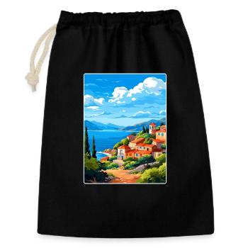 Samos Grèce Affiche de voyage Souvenir Carte Postale Peinture - Sac cadeau 30 x 45 cm - noir - Devant