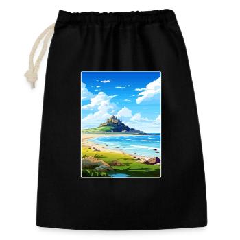 Marazion Cornwall England Reiseposter Souvenir - Geschenkbeutel aus Baumwolle (30 x 45 cm) - Schwarz - Vorne