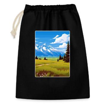 Affiche de voyage souvenir du parc national de Grand Teton - Sac cadeau 30 x 45 cm - noir - Devant