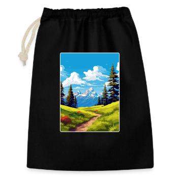 Affiche de voyage souvenir du parc national de Grand Teton - Sac cadeau 30 x 45 cm - noir - Devant