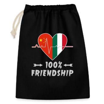 100 % amitié entre la Chine et l'Italie - Sac cadeau 30 x 45 cm - noir - Devant
