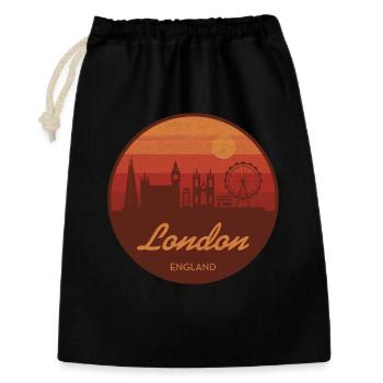 La silhouette de Londres dans un coucher de soleil rétro - Sac cadeau 30 x 45 cm - noir - Devant