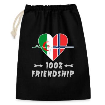 Algerien und Norwegen 100% Freundschaft - Geschenkbeutel aus Baumwolle (30 x 45 cm) - Schwarz - Vorne