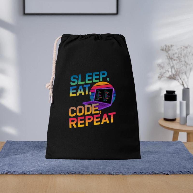 Sleep Eat Code Repeat Gift For Coder Gift Bag 30 x 45 cm