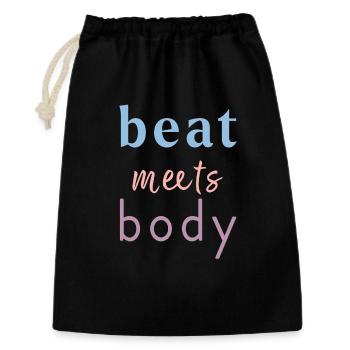 Beat Meets Body – Tanz Spruch Design - Geschenkbeutel aus Baumwolle (30 x 45 cm) - Schwarz - Vorne