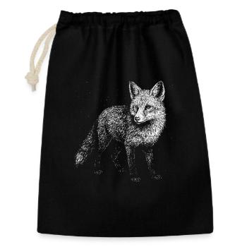 Un renard - Sac cadeau 30 x 45 cm - noir - Devant