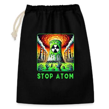 Stop Atom – Radioaktiver - Geschenkbeutel aus Baumwolle (30 x 45 cm) - Schwarz - Vorne