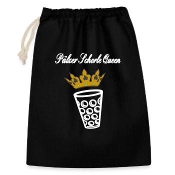 Pälzer Schorle Queen - Geschenkbeutel aus Baumwolle (30 x 45 cm) - Schwarz - Vorne