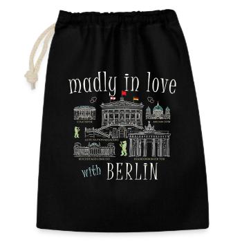 Berlin, Dessin À La Main - Sac cadeau 30 x 45 cm - noir - Devant