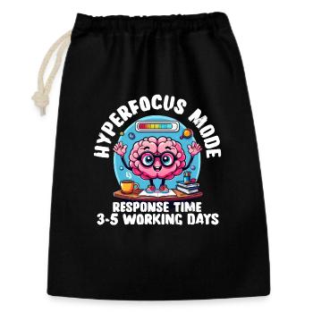 Hyperfokus Loading – Lustiges neurodivergentes T-Shirt - Geschenkbeutel aus Baumwolle (30 x 45 cm) - Schwarz - Vorne