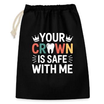 Prothésiste dentaire Crown Bridge - Sac cadeau 30 x 45 cm - noir - Devant