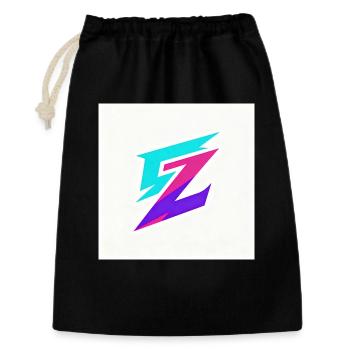 ZickZack Neon Gradient Logo - Geschenkbeutel aus Baumwolle (30 x 45 cm) - Schwarz - Vorne