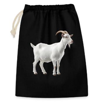 White Mountain Goat Portrait - Gift Bag 30 x 45 cm - black - Front