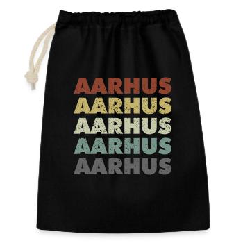 Aarhus - Danemark - Danemark - Scandinavie - Sac cadeau 30 x 45 cm - noir - Devant