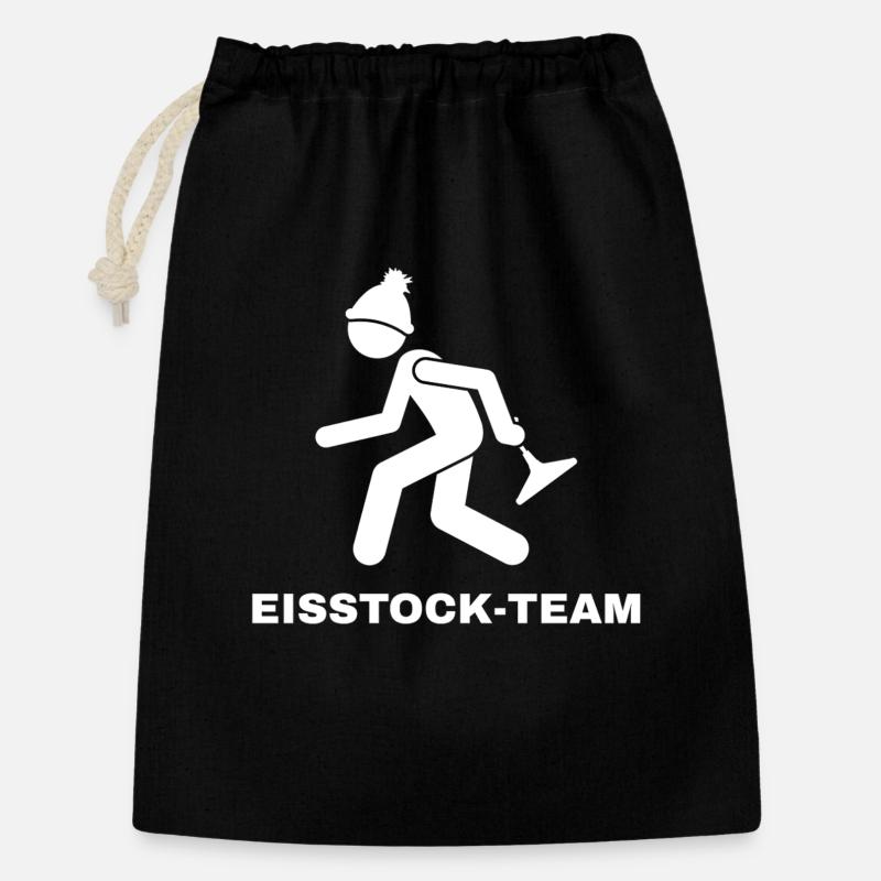 EISSTOCK-TEAM - Geschenkbeutel aus Baumwolle (30 x 45 cm) - Schwarz