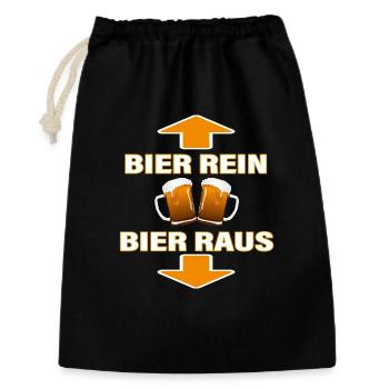 BIER REIN - BIER RAUS - Geschenkbeutel aus Baumwolle (30 x 45 cm) - Schwarz - Vorne