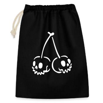 Crâne de cerisier – Motif effrayant d’Halloween - Sac cadeau 30 x 45 cm - noir - Devant