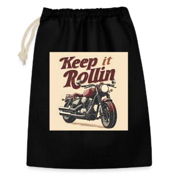 Keep it Rollin’ – Minimalist Typography - Geschenkbeutel aus Baumwolle (30 x 45 cm) - Schwarz - Vorne