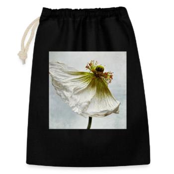 White Poppy - Geschenkbeutel aus Baumwolle (30 x 45 cm) - Schwarz - Vorne