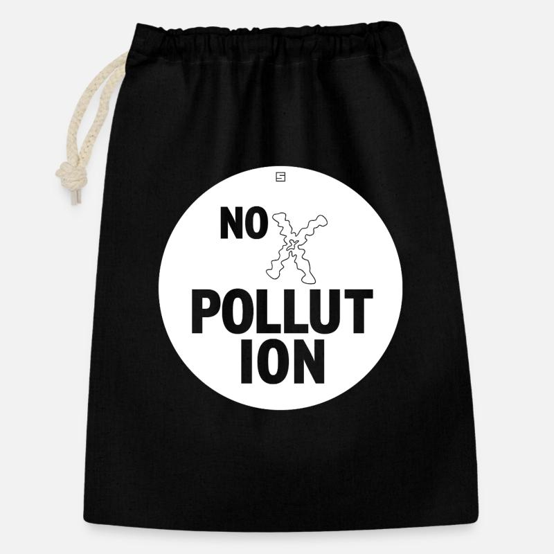PAS DE POLLUTION - Sac cadeau 30 x 45 cm - noir