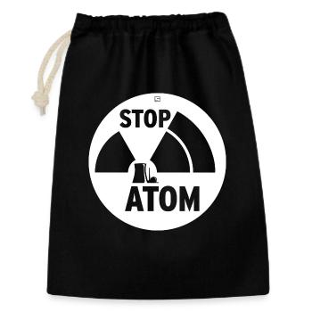 STOP ATOM - Geschenkbeutel aus Baumwolle (30 x 45 cm) - Schwarz - Vorne