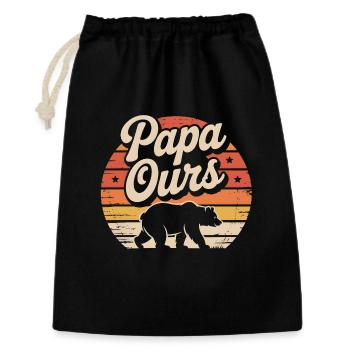 Papa Ours au coucher soleil - Geschenkbeutel aus Baumwolle (30 x 45 cm) - Schwarz - Vorne