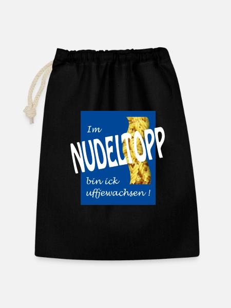 NUDELTOPP - Geschenkbeutel aus Baumwolle (30 x 45 cm) - Schwarz