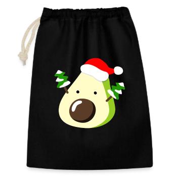 Avocado – Weihnachten - Geschenkbeutel aus Baumwolle (30 x 45 cm) - Schwarz - Vorne