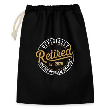 Vintage Retraité 2026 Pas mon problème La retraite - Sac cadeau 30 x 45 cm - noir - Devant