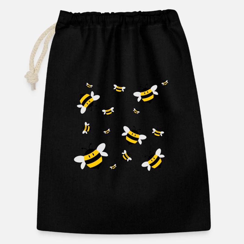 Bees in flight - bee love - Gift Bag 30 x 45 cm - black