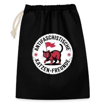 Antifascist Cat Friends - Against the Right - Gift Bag 30 x 45 cm - black - Front