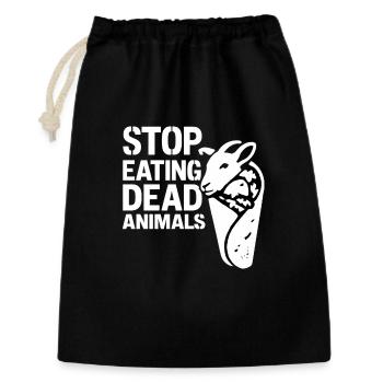 Arrêtez de manger des animaux morts – Bien-être animal - Sac cadeau 30 x 45 cm - noir - Devant