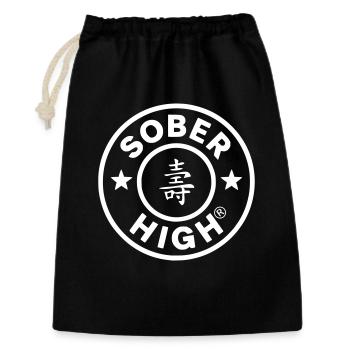 Vivre proprement. Sentir-vous défoncé. Soberhigh. - Sac cadeau 30 x 45 cm - noir - Devant