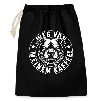Hands Off My Coffee – Lustiges Kaffee-Shirt - Geschenkbeutel aus Baumwolle (30 x 45 cm) - Schwarz - Vorne