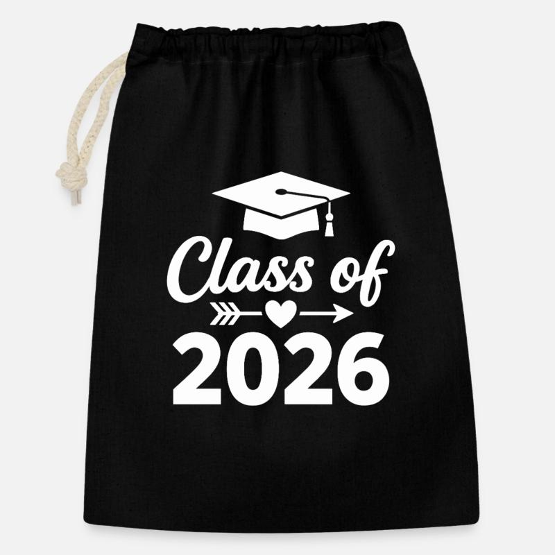 CLASS OF 2026 Absolventen Abschluss Studium - Geschenkbeutel aus Baumwolle (30 x 45 cm) - Schwarz